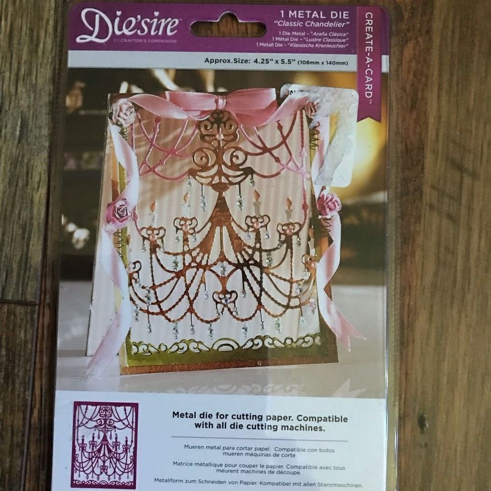 Die’sire Chandelier metal die New in package 4.25” X 5.5” Card-making Scrapbook